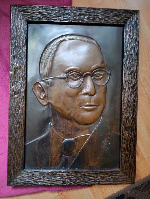 obraz - metaloplastyka w miedzi - PRL