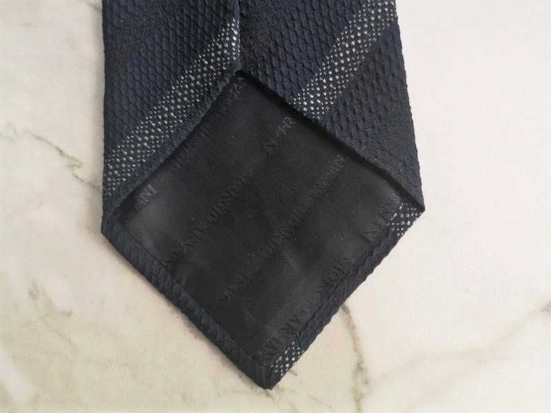 Giorgio Armani krawat jedwabny granatowy klasyk