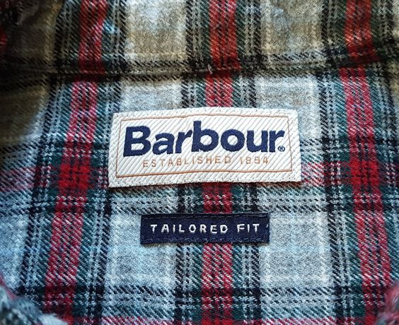 BARBOUR тканая фланелевая рубашка Tailored Fit Оригинал L