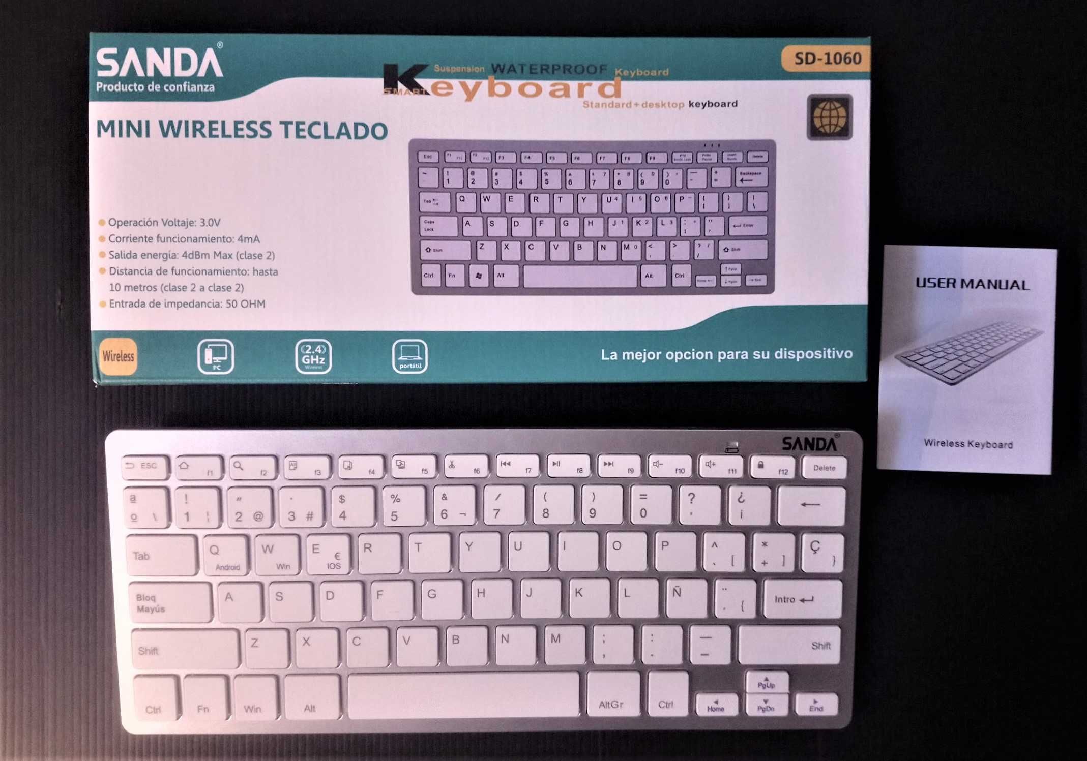 Teclado sem fios Bluetooth Wireless