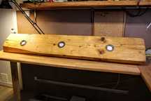 Lampa ze stuletniej grubej deski - rustykalna - loft