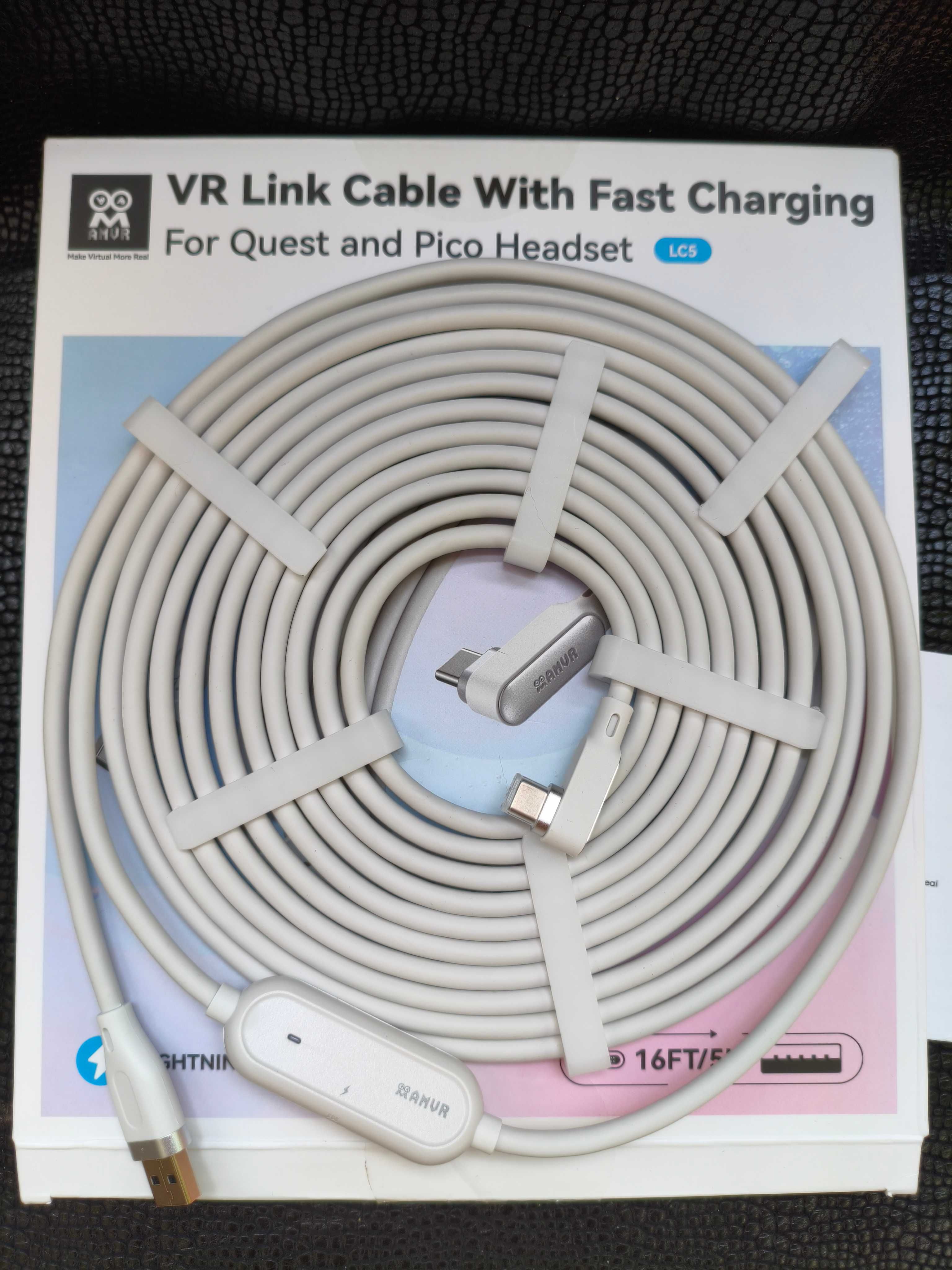 AMVR Link Cable USB3.2 gen1 New! Кабель з зарядним портом Meta Quest 3