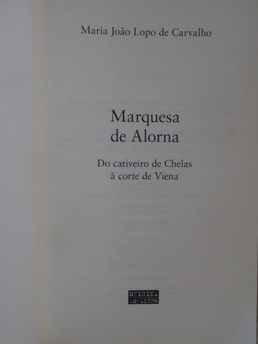 Marquesa de Alorna de Maria João Lopo de Carvalho