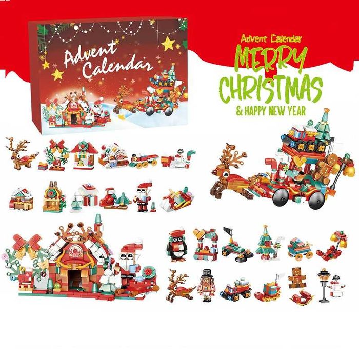 Різдвяний конструктор адвент календар Різдвяний будинок і Карета Санти