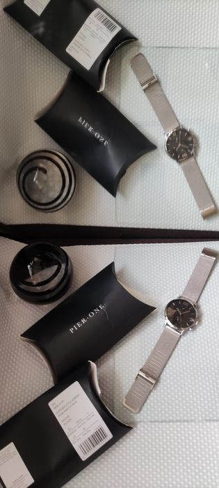 Nowy Męski zegarek Sliver One size Black Koperta