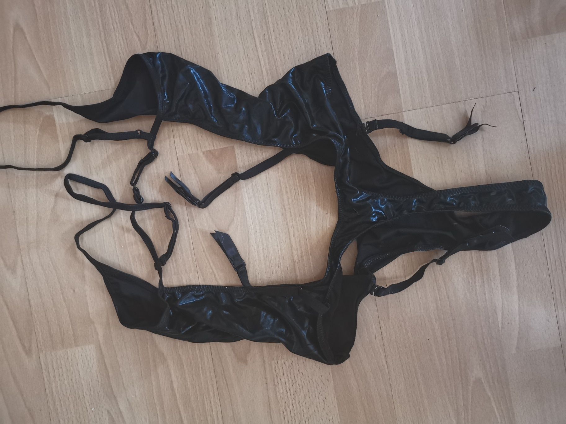 Body Ann Summers czarne vamp L erotik 40 strój komplet