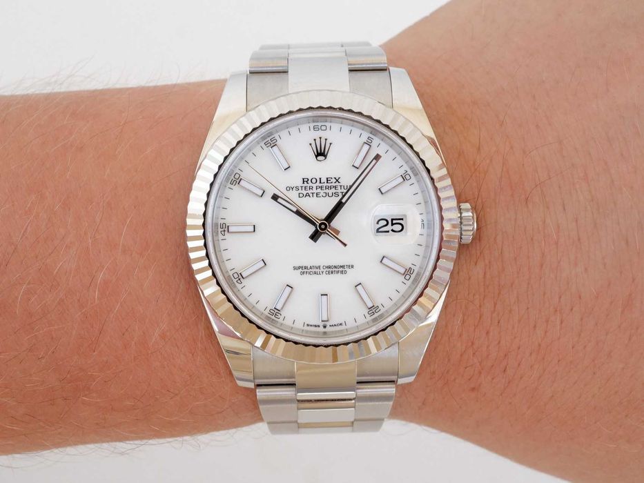 Rolex Datejust 41mm Oyster White Index Dial