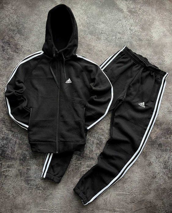 Мужской спортивный костюм зимний Adidas Fleece теплый на флисе адидас