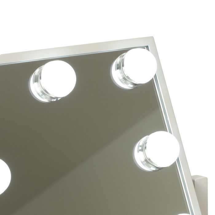 Lusterko do Makijażu Kosmetyczne Podświetlane 9 LED USB 25x30 cm
