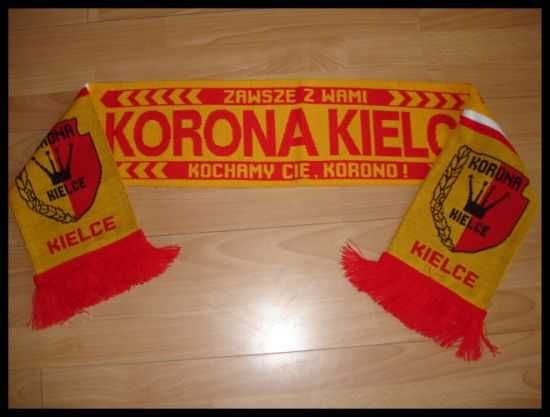 KORONA KIELCE !!  Waleczne Serce !! Szalik szal piłkarski sportowy