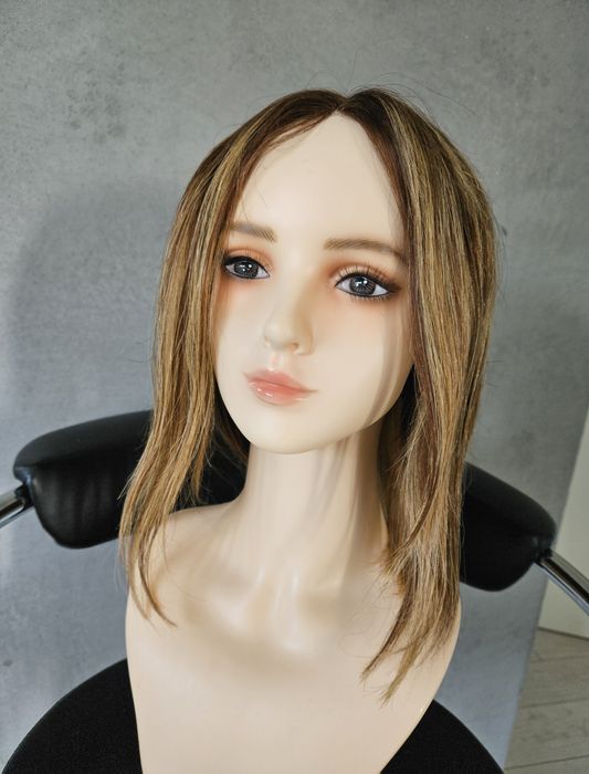 Peruka na siateczce lace front ciemny blond lob bob longbob