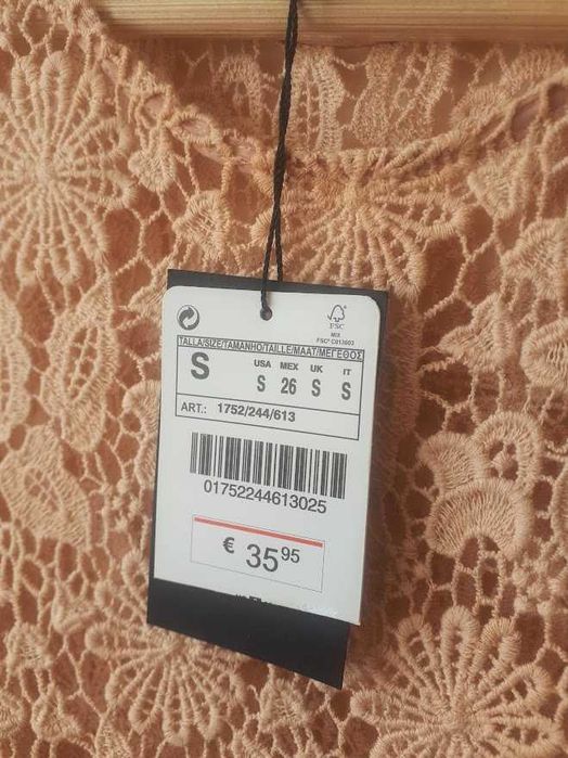 Zara Woman // Blusa renda guipura S/M // Nova com etiqueta