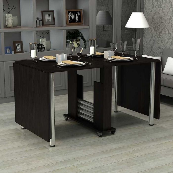 Стіл-книжка Родинний розкладний 80х73х18-274 см з хромованими опорами