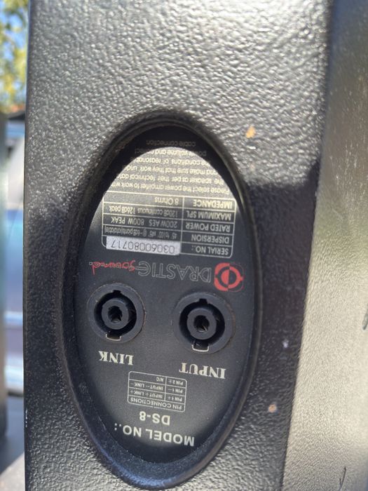 Colunas drastic model DS 8 200W AES 800W PEAK