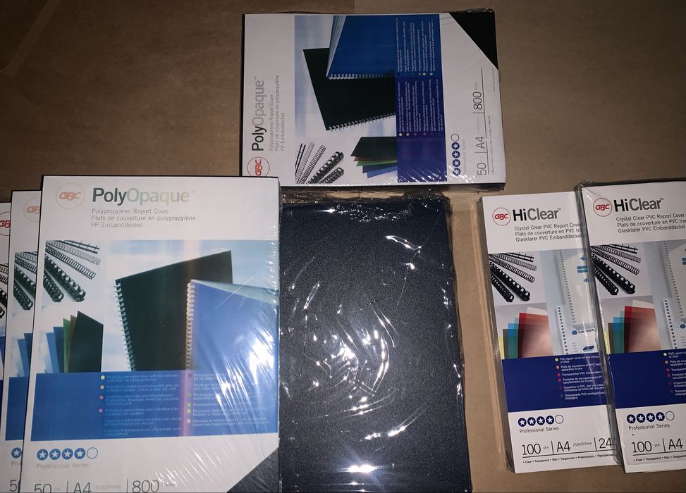 Acetados e PVC Encadernação Diversos (descrição)