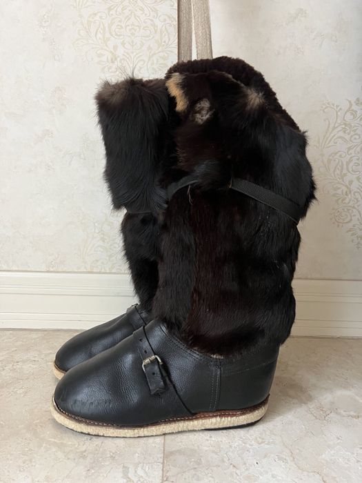 Унти льотні, 31,5 см устілка, нові. Хутро вовка, цигейка.