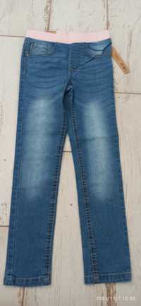 Nowe jeansy spodnie dla dziewczynki 128 skinny