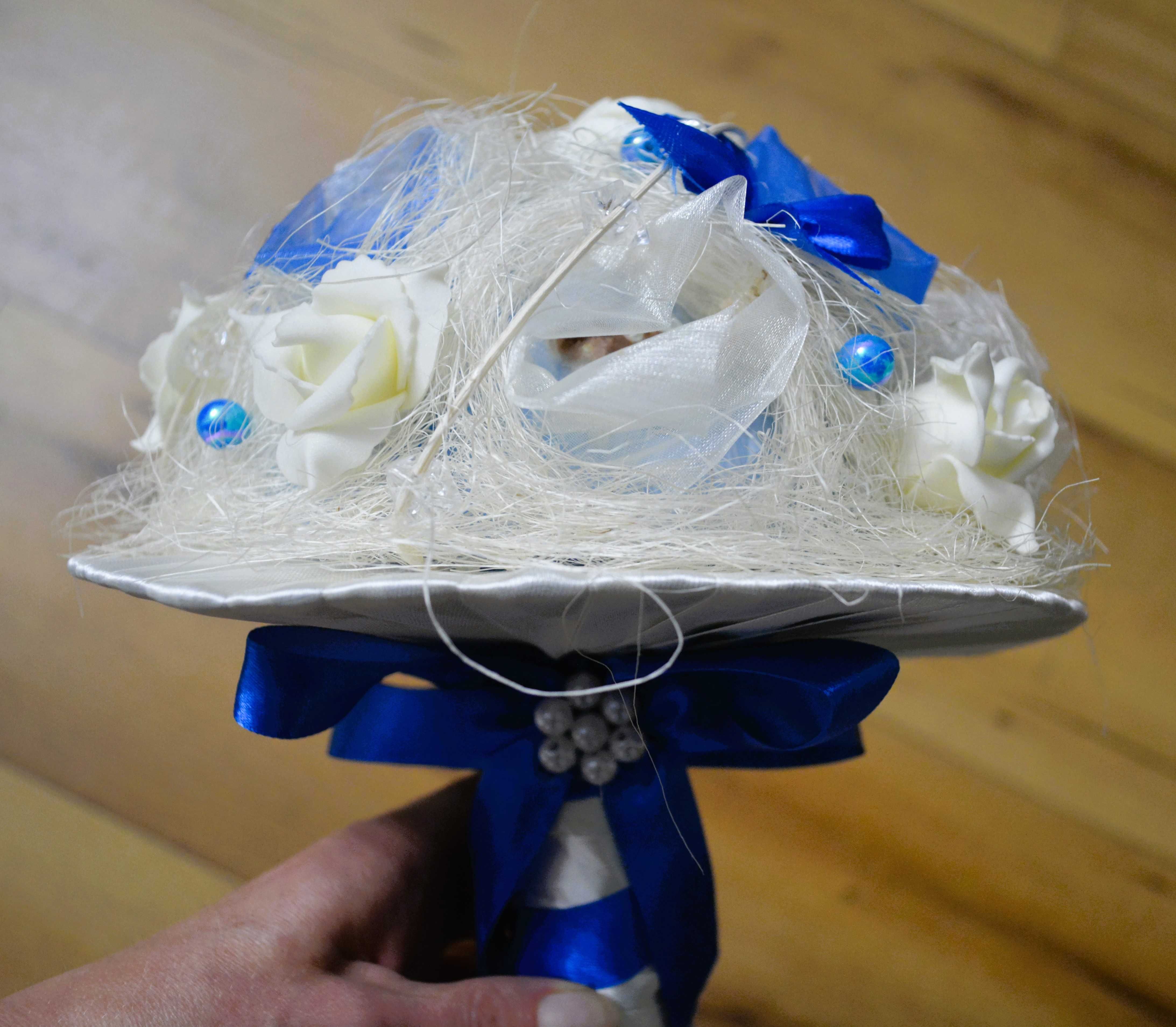 Bukiet ślubny urodzinowy dekoracja sztuczne kwiaty cukierki Raffaello
