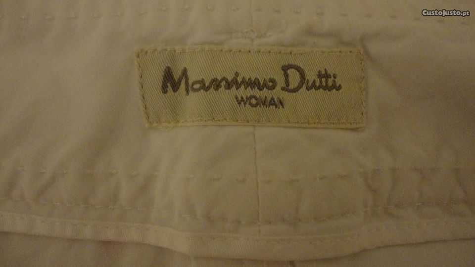Calças de senhora brancas Massimo Dutti
