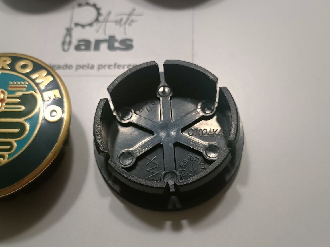 Conjunto 4 Centros jante Alfa Romeo 50mm "Dourado"
