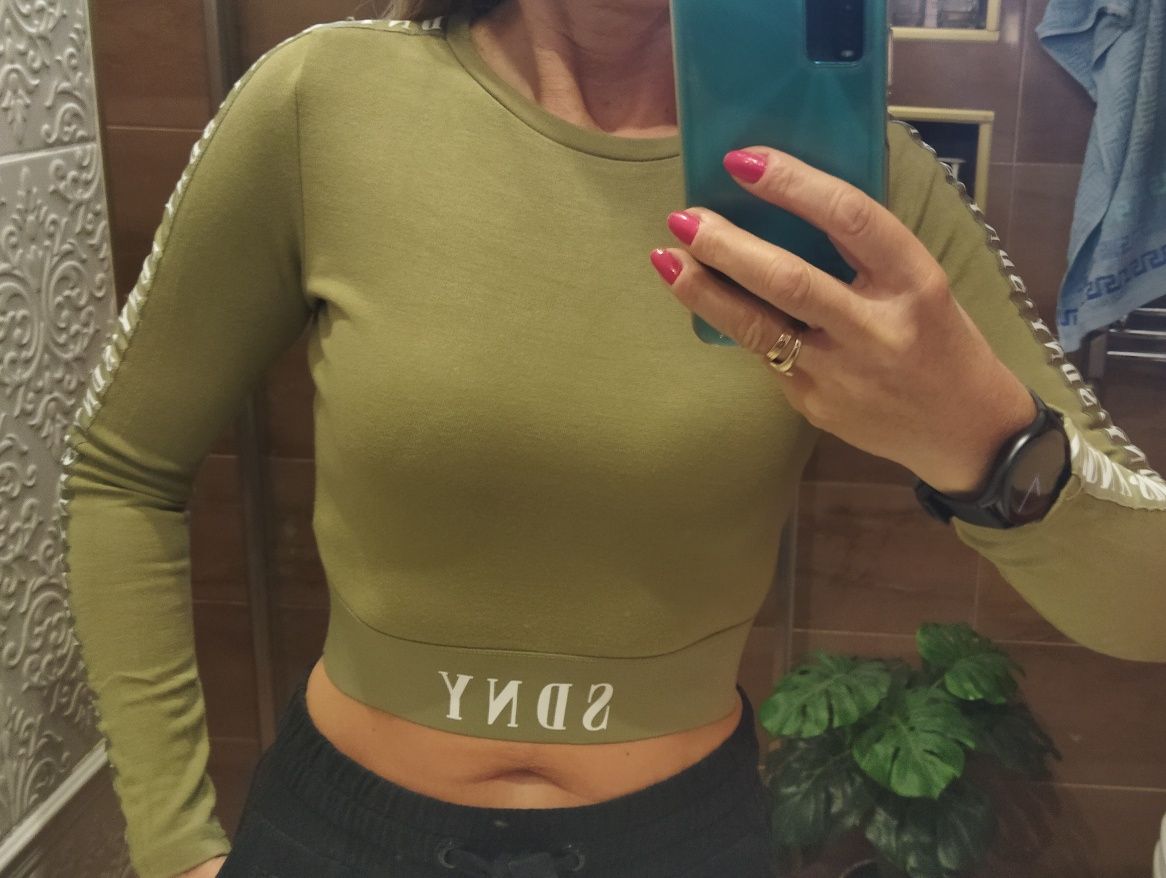 Bluza top khaki logowana r 34