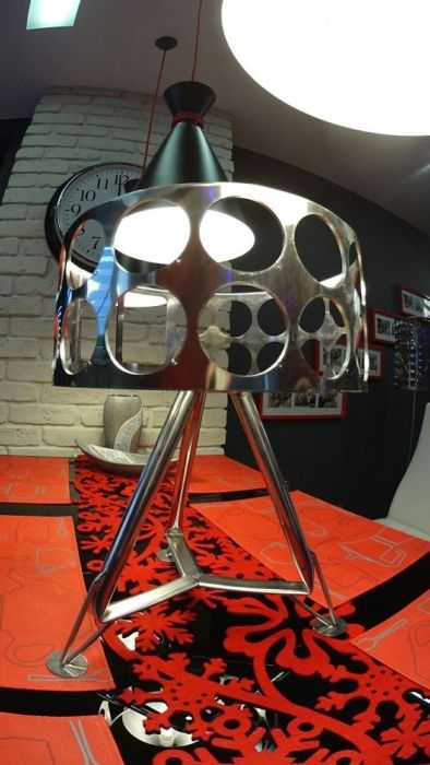 Lampa ręcznie robiona polerowana stal nierdzewna 2mm