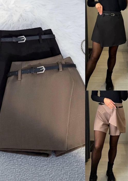 Спідниця шорти,  бежевого кольору ,ремінь входить у комплект 42-44 р