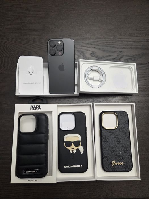 iPhone 14 Pro Space Black 128GB komplet z 3 pokrowcami gratis