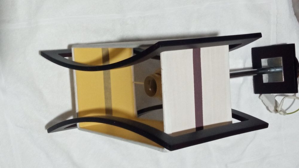 Lampa sufitowa drewno, płótno