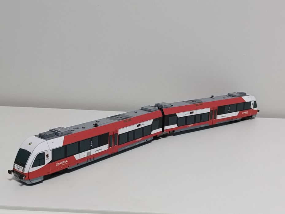 Pesa 218Mc Arriva Model kartonowy zabawka pociąg miejski autobus szyno