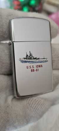 Zapalniczka Zippo Slim U.S.S. IOWA BB-61. 1989r.