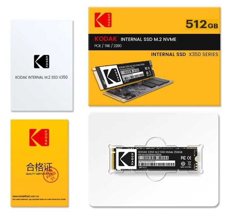 Dysk wewnętrzny SSD KODAK 512GB M.2 NVMe 2280 PCIe 3x4 SZYBKI NOWY