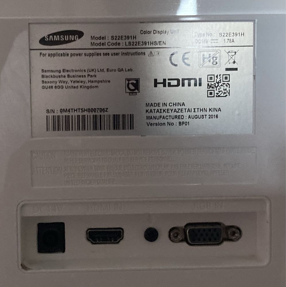Monitor marki Samsung model : S22E391H