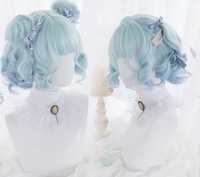 Peruka wig lolita cosplay niebieski blue kawaii krótka