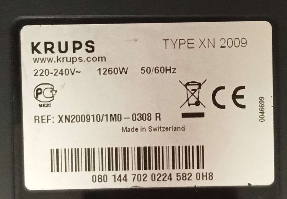 Krups máquina Nespresso-para peças