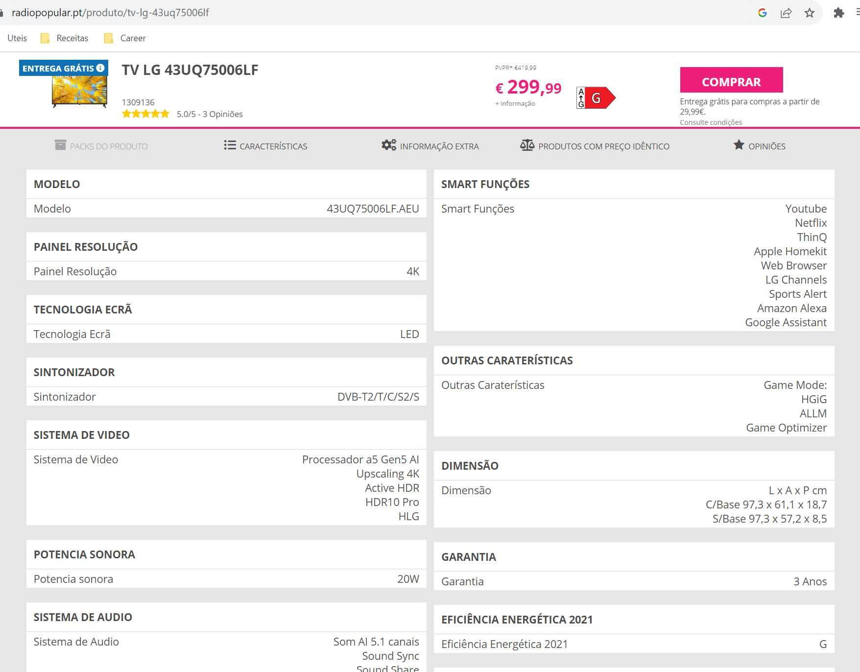 TV LG 43 polegadas - NOVA embalada na caixa