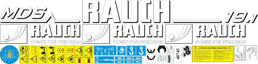 Naklejki Rauch 921 MDS 935 19.1 rozsiewacz 17.1 735 ZSB 900 ZSA 600