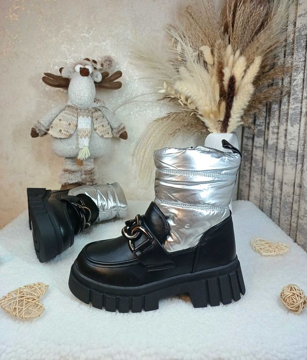 Дитячі зимові черевики для дівчинки 33 34 35 36 37 38 чоботи дутіки