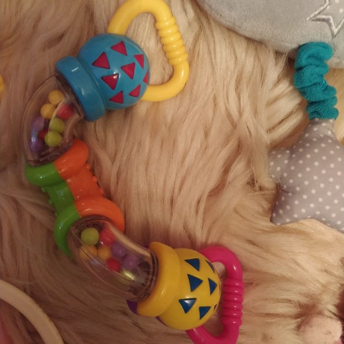 Zestaw zabawek: gryzak ortodontyczny Mombella silikon, pozytywka