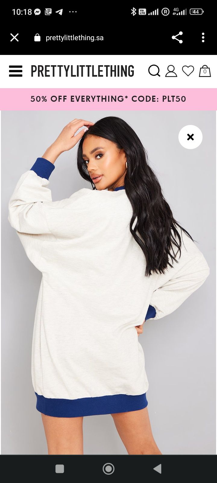 PrettyLittleThings efektowna dresowa sukienka oversize z napisem M-XL