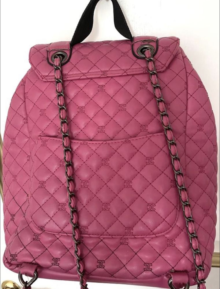 Рюкзак портфель кож зам розовый средний