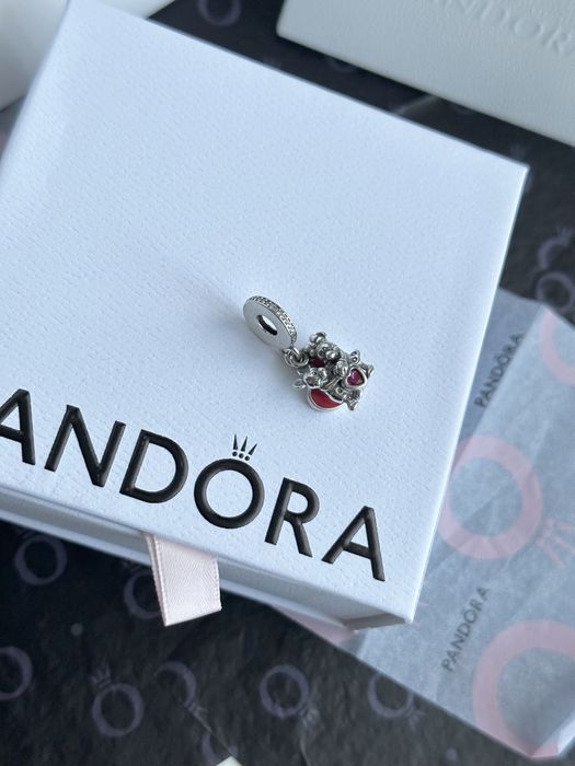 Серебряный шарм pandora s925 ale пандора минни микки маус с сердцем