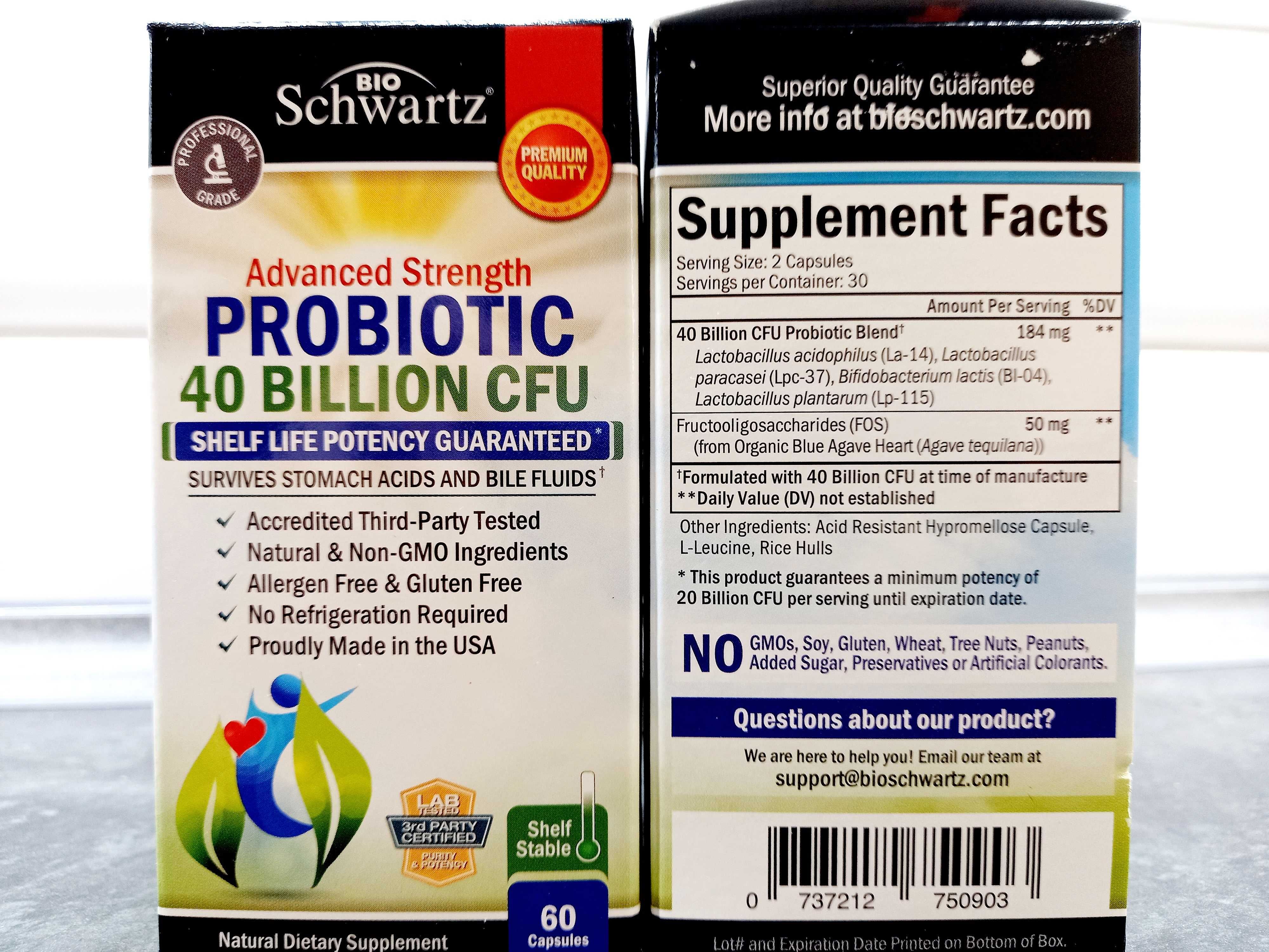 BioSchwartz, Probiotic 40 млрд. (60 капс.), пробиотики, пробіотики