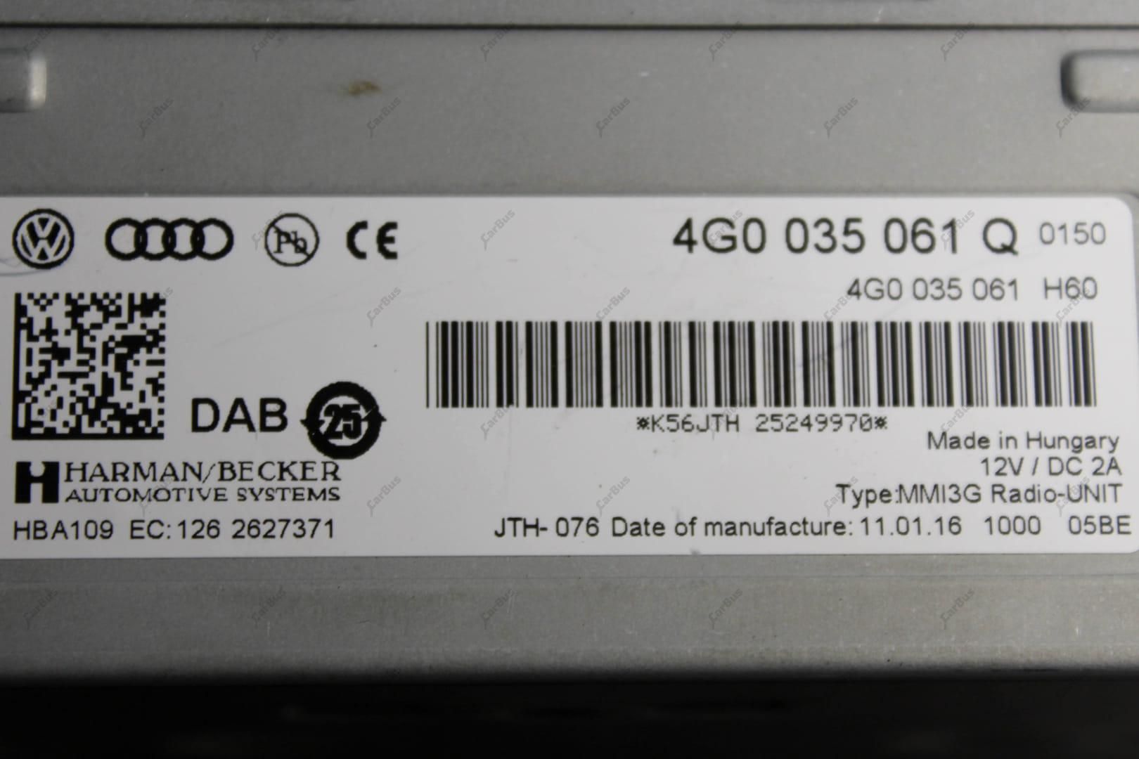 Радіомодуль Audi  Q7 Ауді Кю7 Ауди Ку7 Радиомодуль 4G0035061Q