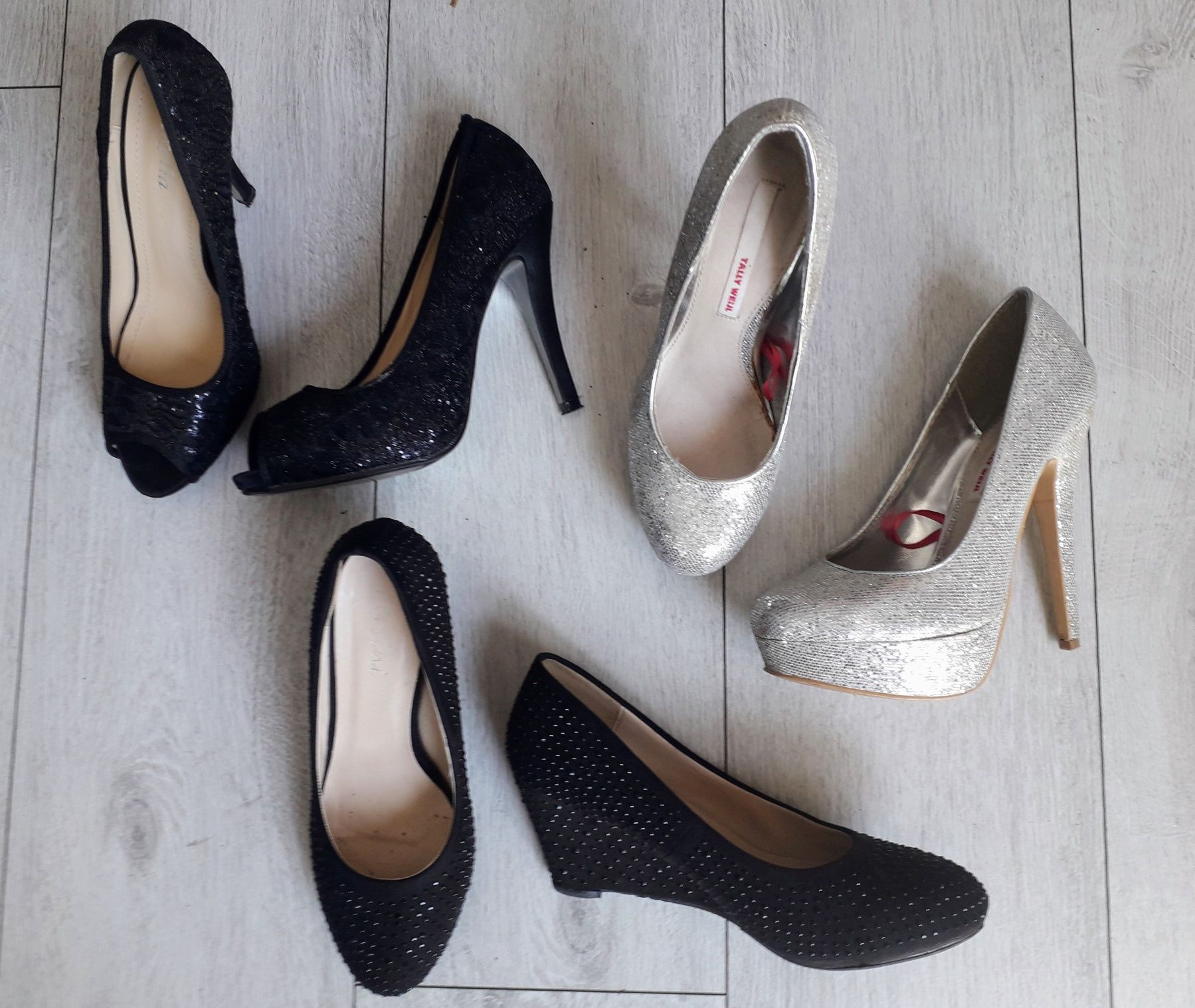 Szpilki czarne z odkrytym palcem peep toe 37 Axelia idealne