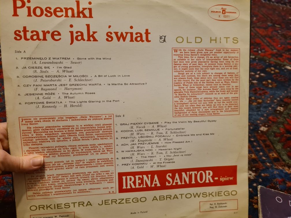 Irena Santor piosenki stare jak świat, płyta winylowa