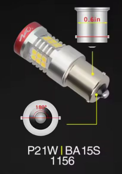 Світлодіодні ТОП лампи NAOEVO P21W BA15S топ яскравість задній хід