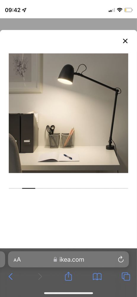 Lampa biurkowa/ścienna, czarny IKEA SKURUP 204.711.41