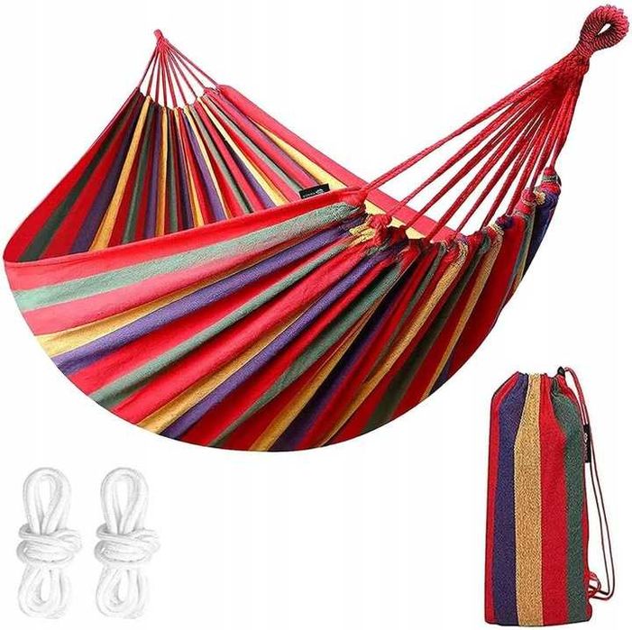 HAMAK OGRODOWY bujak huśtawka leżak + POKROWIEC 200x70 CM + linki nowy