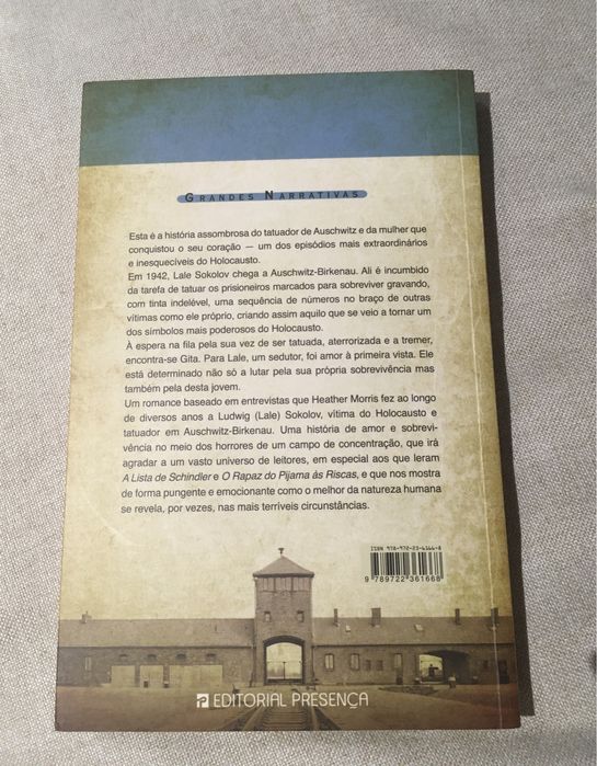 Livro O Tatuador de Auschwitz